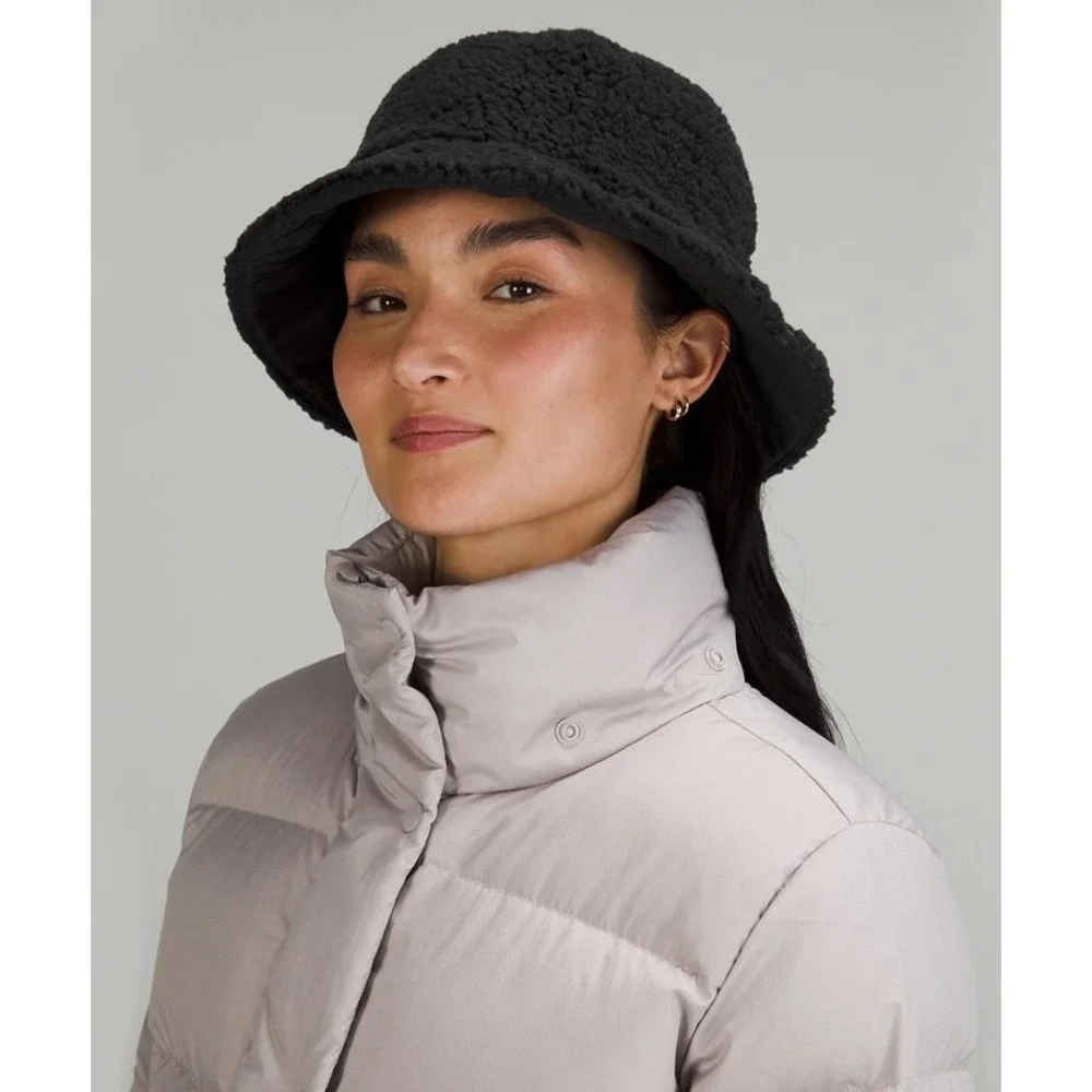 Lululemon Textured Fleece Bucket Hat Hat Black Buckle S/M